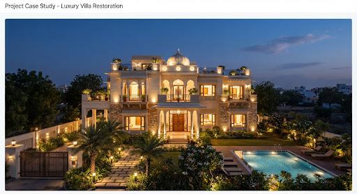 A restored luxury villa terrace in Jaipur
